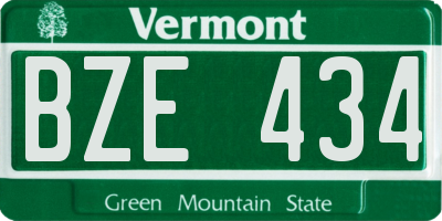 VT license plate BZE434