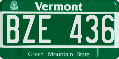 VT license plate BZE436