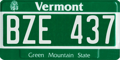 VT license plate BZE437