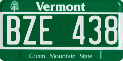 VT license plate BZE438