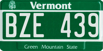 VT license plate BZE439