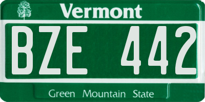 VT license plate BZE442