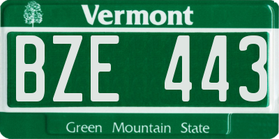 VT license plate BZE443