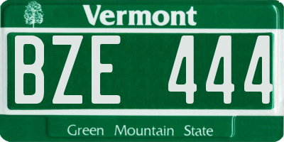 VT license plate BZE444