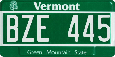 VT license plate BZE445