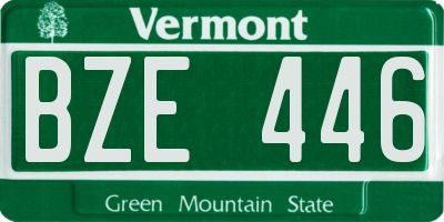 VT license plate BZE446