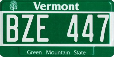 VT license plate BZE447