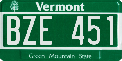 VT license plate BZE451