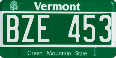 VT license plate BZE453