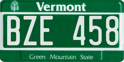 VT license plate BZE458