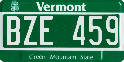 VT license plate BZE459