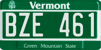 VT license plate BZE461