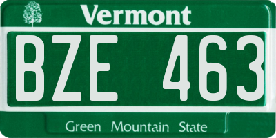 VT license plate BZE463