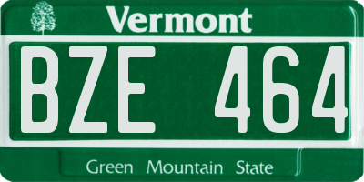 VT license plate BZE464