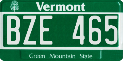 VT license plate BZE465