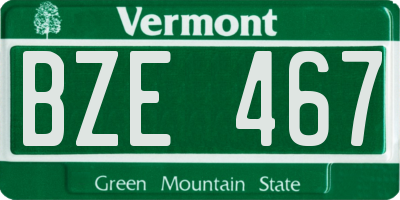 VT license plate BZE467