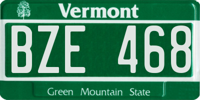 VT license plate BZE468