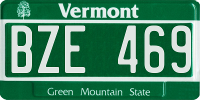 VT license plate BZE469
