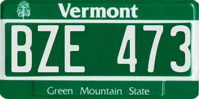 VT license plate BZE473