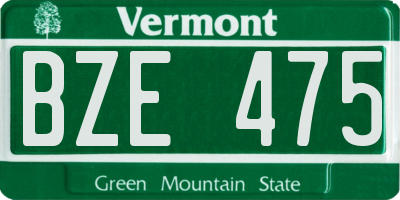 VT license plate BZE475
