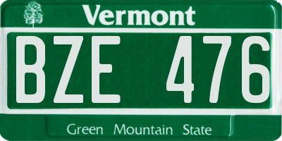 VT license plate BZE476