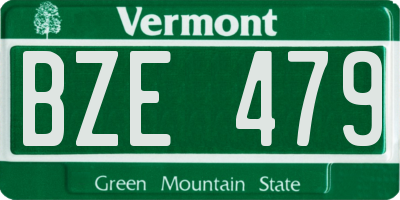 VT license plate BZE479