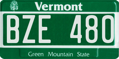 VT license plate BZE480
