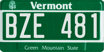 VT license plate BZE481