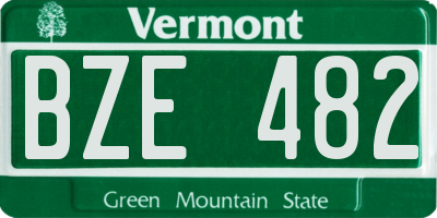 VT license plate BZE482