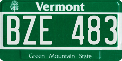 VT license plate BZE483