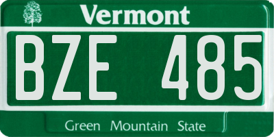 VT license plate BZE485