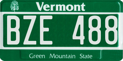 VT license plate BZE488