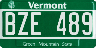 VT license plate BZE489