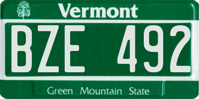VT license plate BZE492