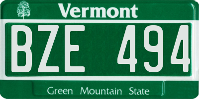 VT license plate BZE494