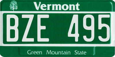 VT license plate BZE495