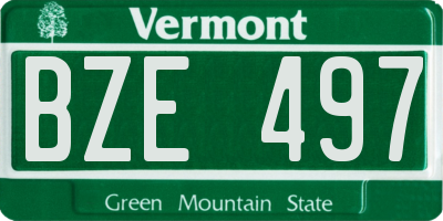 VT license plate BZE497
