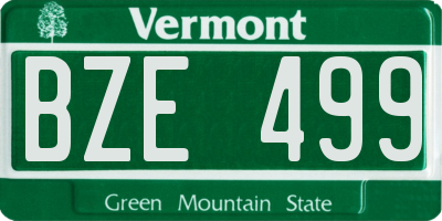 VT license plate BZE499