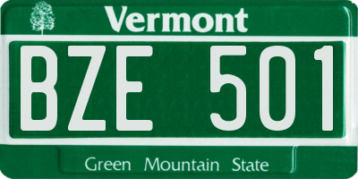 VT license plate BZE501