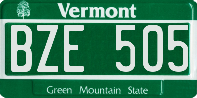 VT license plate BZE505