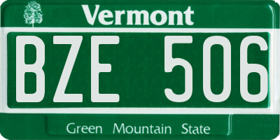 VT license plate BZE506