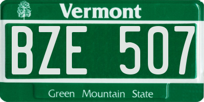 VT license plate BZE507