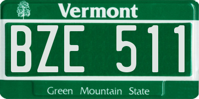 VT license plate BZE511
