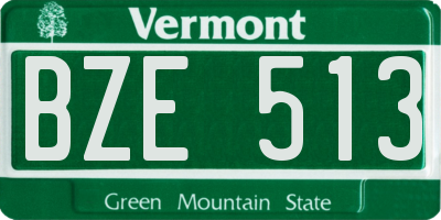 VT license plate BZE513