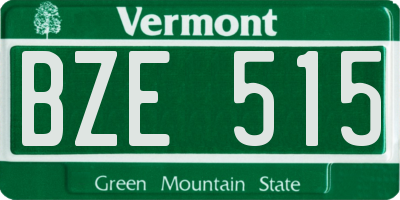 VT license plate BZE515