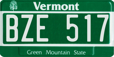 VT license plate BZE517