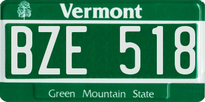 VT license plate BZE518