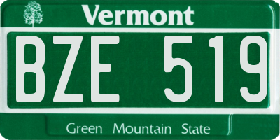VT license plate BZE519