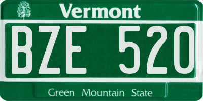 VT license plate BZE520