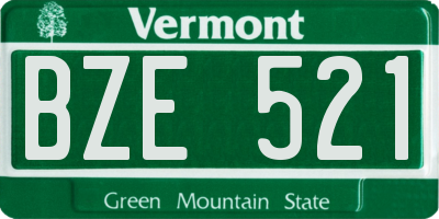 VT license plate BZE521